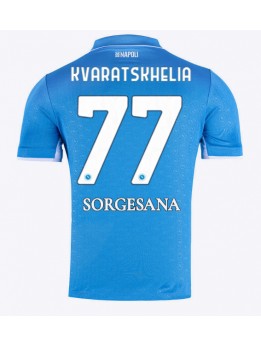 SSC Napoli Khvicha Kvaratskhelia #77 Domaci Dres 2024-25 Kratak Rukavima